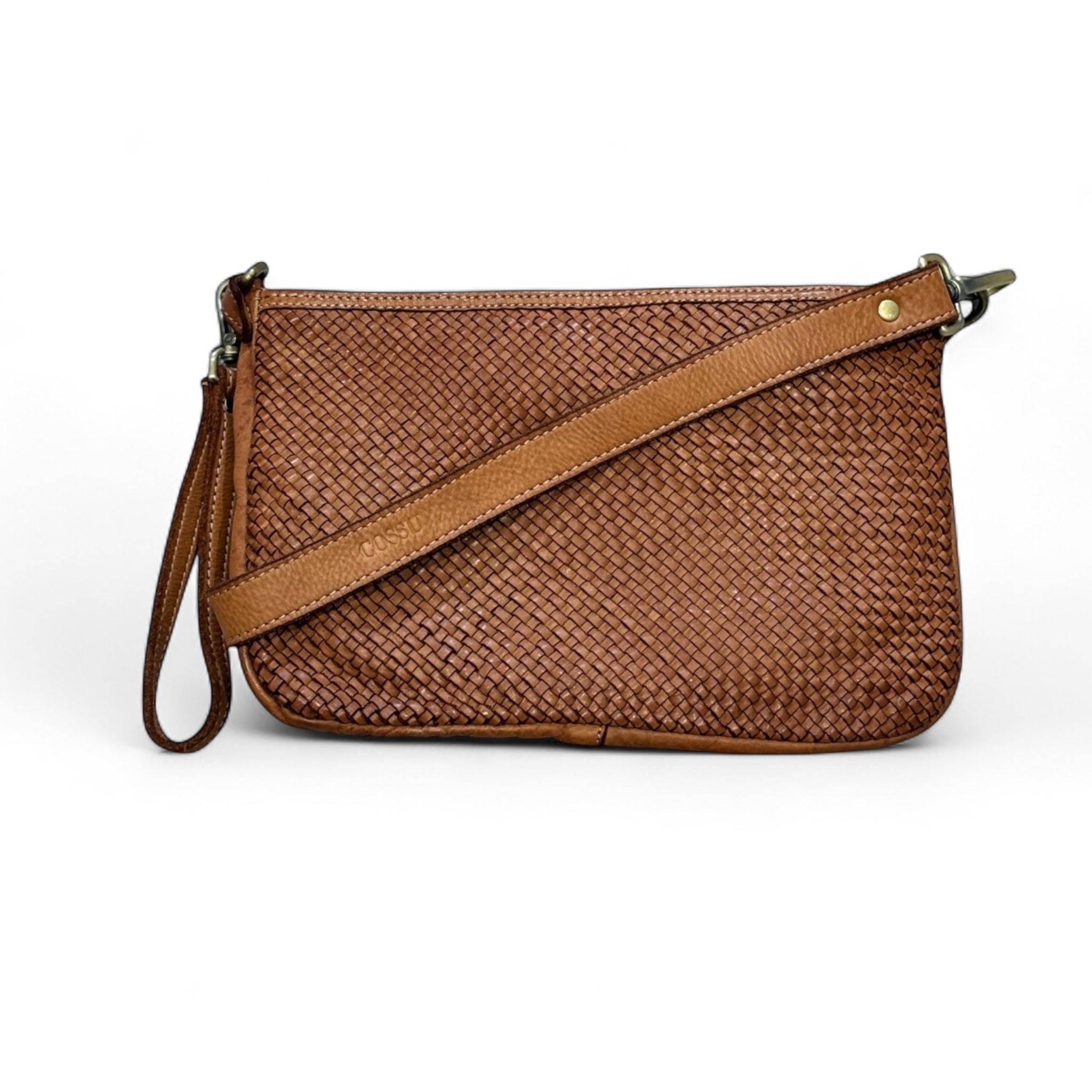 Small leather purse made in Italy with wrist strap  