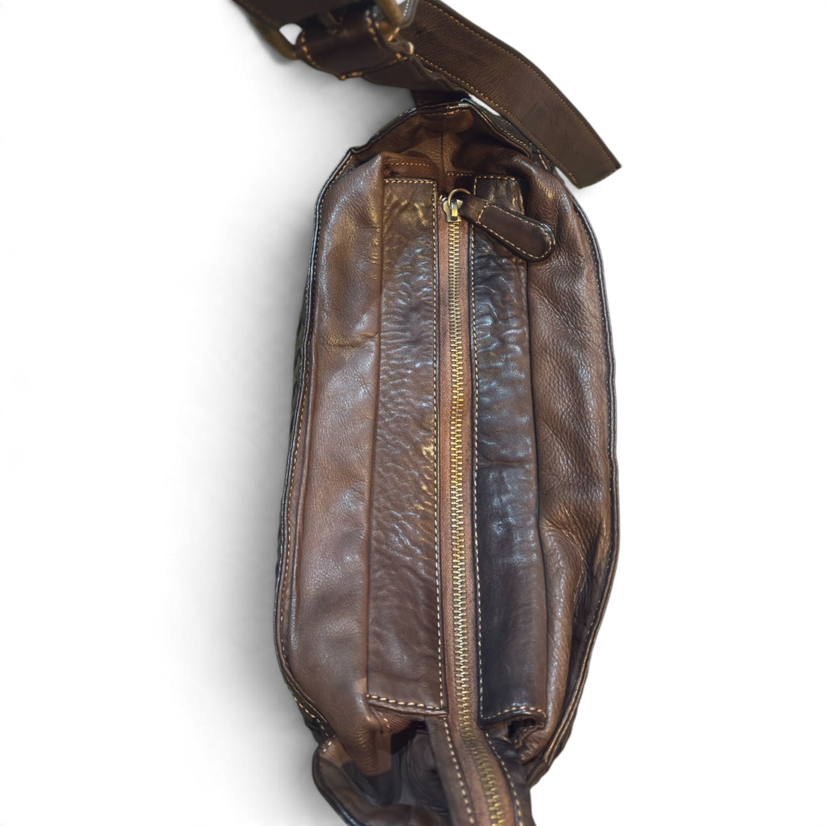  Italian leather handbag in chocolate brown