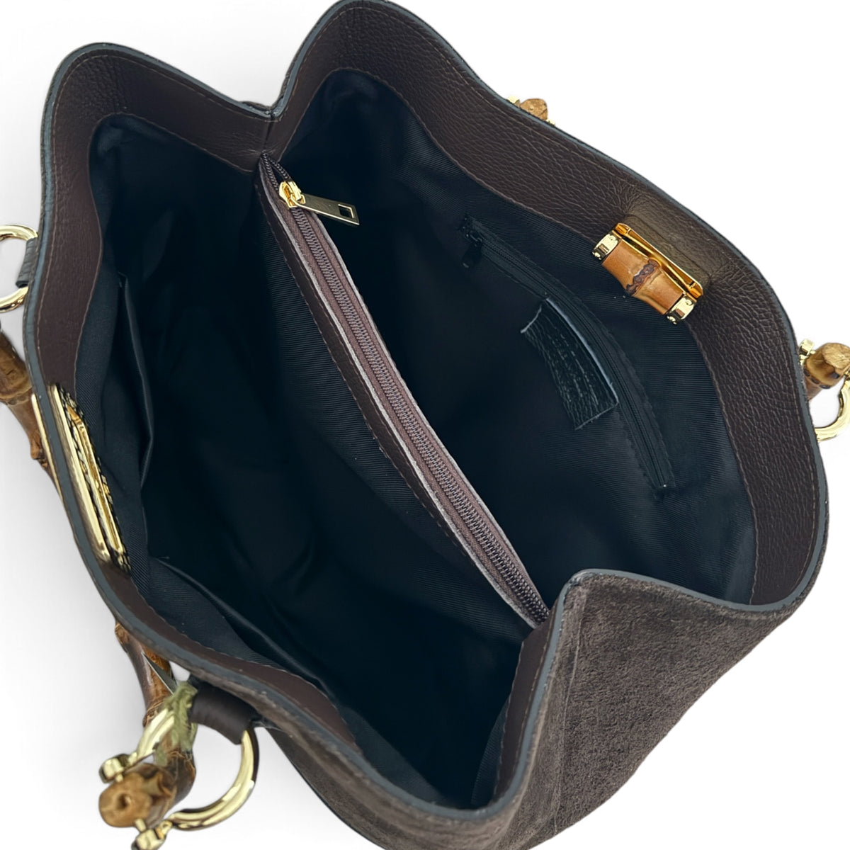 Italian leather shoulder bag with adjustable strap